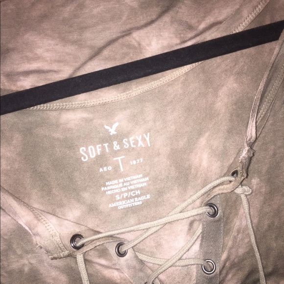 American Eagle outfitters short sleeve lace up top - Picture 3 of 3